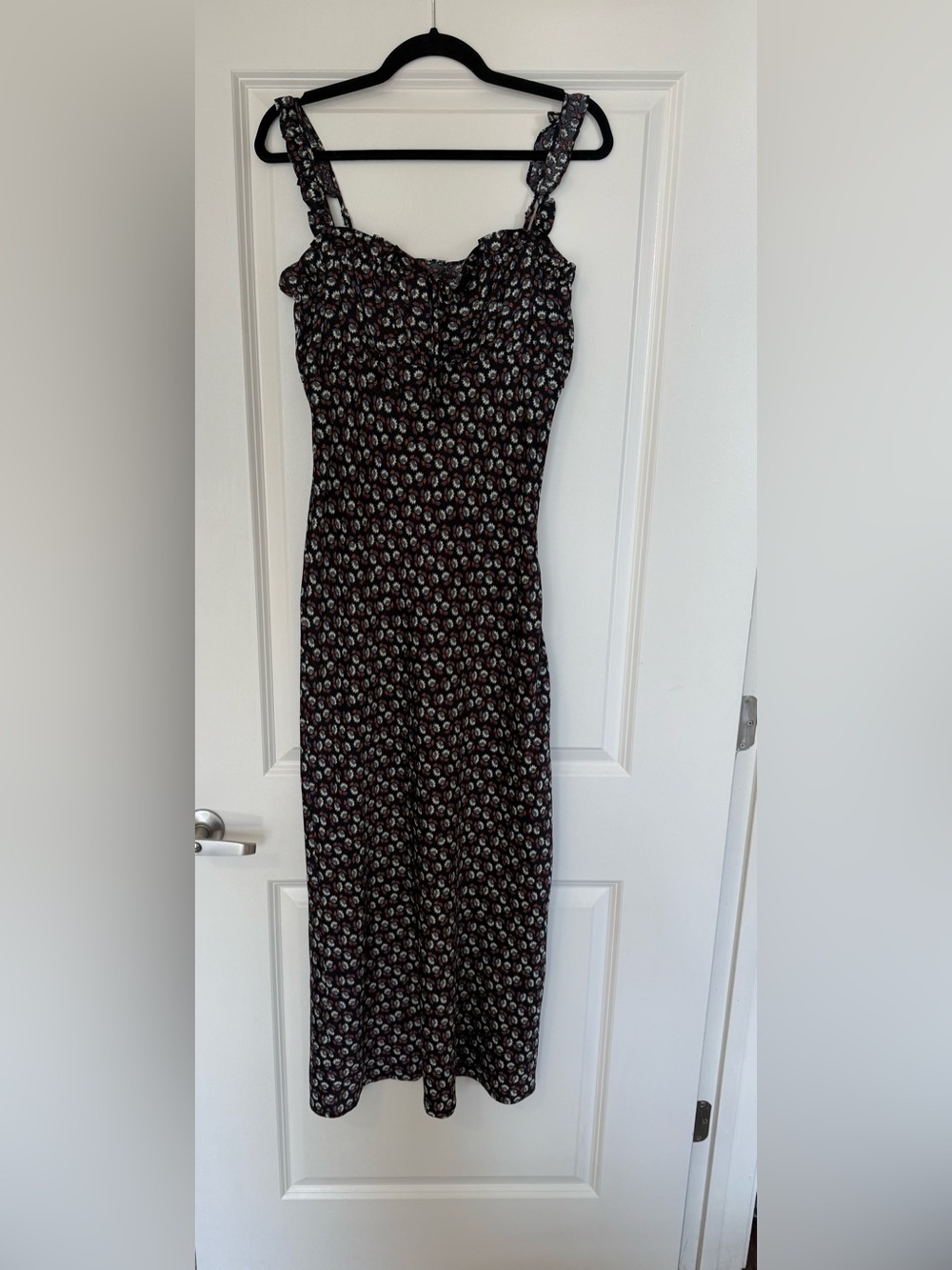 WAYF Navy Blue Floral Slip Dress